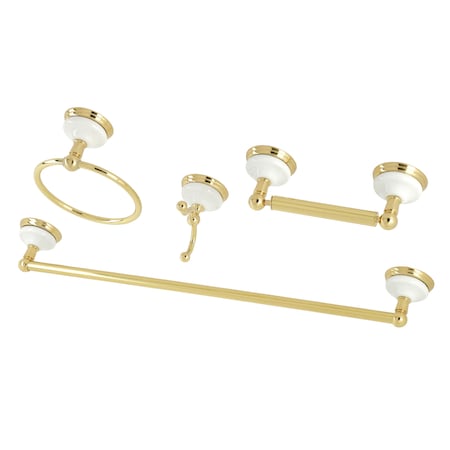 Kingston Brass Victorian 4-Piece Bathroom Hardware, Polished Brass BAK1111478PB